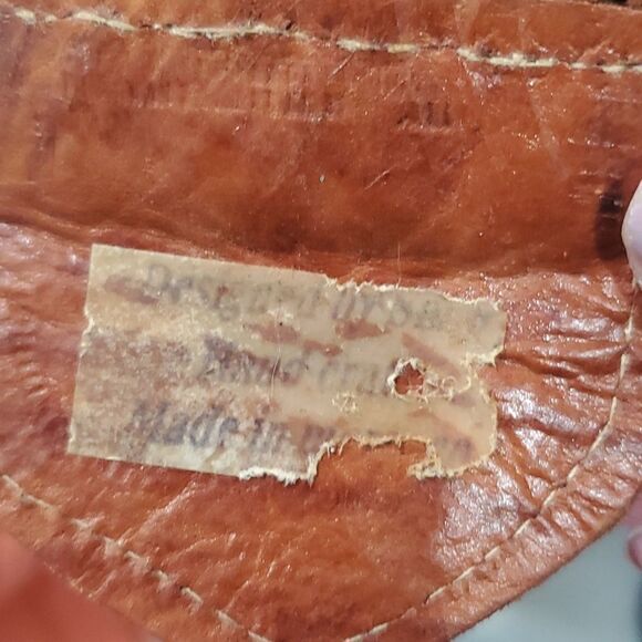 Handmade Vintage Brown Woven Leather Silver/Brass Studded Stone Belt Buckle, Lar - Picture 5 of 7